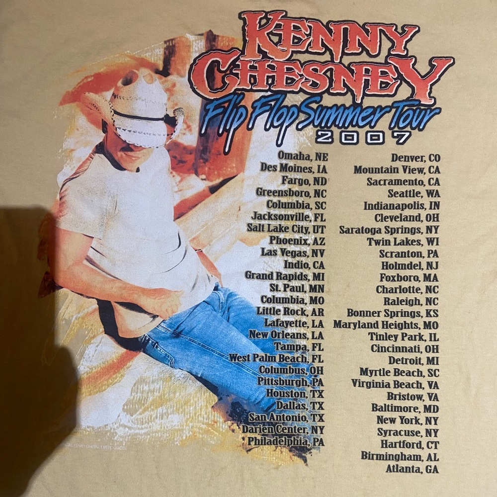 07’ Kenny Chesney “Flip Flop Summer Tour” T-shirt Size M - Picture 3 of 5